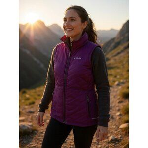 Women's - Columbia Omni Shield Full Zip Purple Vest, Size Medium